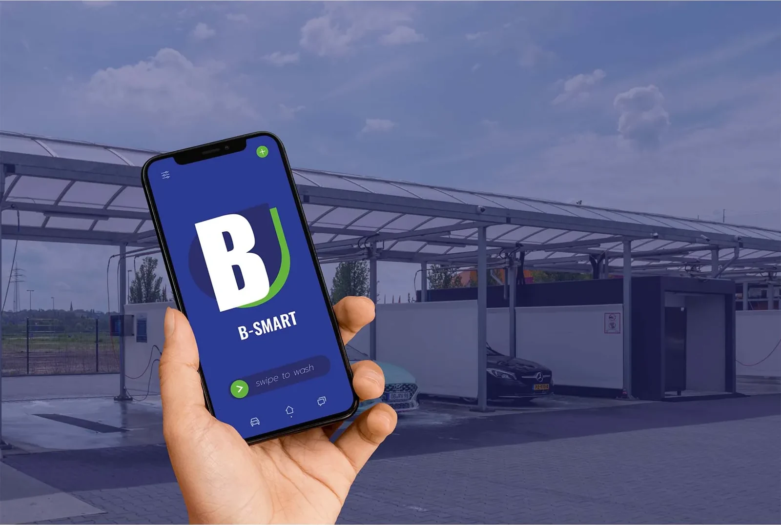 B-Smart App zur digitalen Steuerung einer Baptista SB-Waschanlage