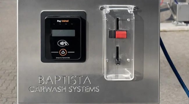 Münzeinwurf-System für SB-Waschanlage.